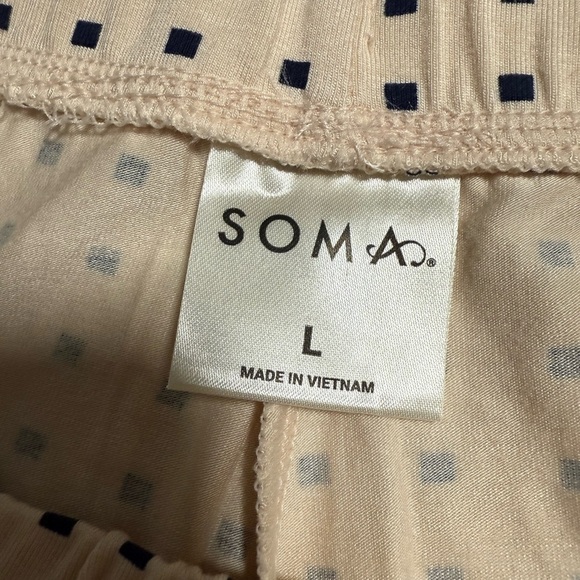 Soma Bundle of 2 Floral and Polka Dot Pajama Pants Size Large Lounge Comfy Light - Picture 3 of 12